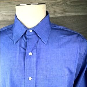 Brooks Brothers Regent Men's 17 3/4 French Cuff Longsleeve Blue Button Up Shirt
